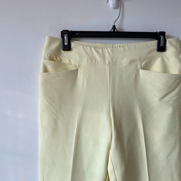 Adidas  Pastel Yellow Crop Golf Pants Sz S - Picture 2 of 6